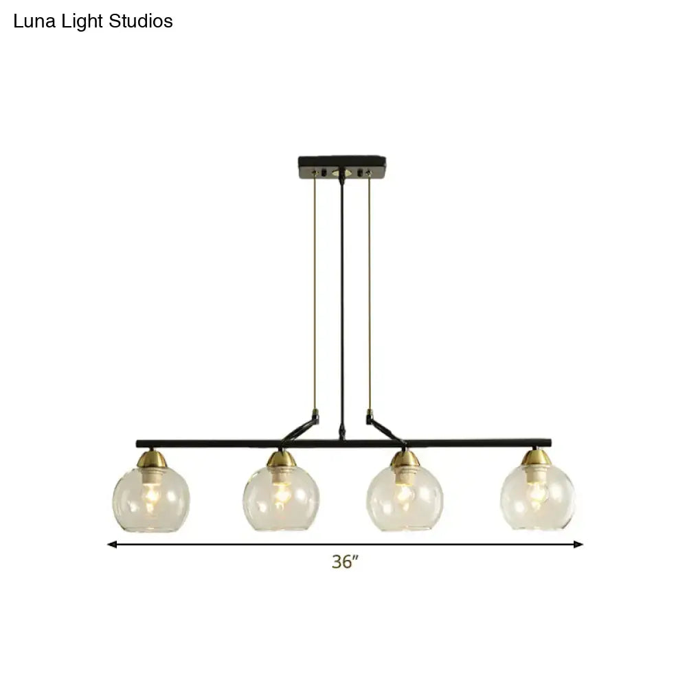 Black Prismatic Glass Pendant Light 3 or 4 Lights