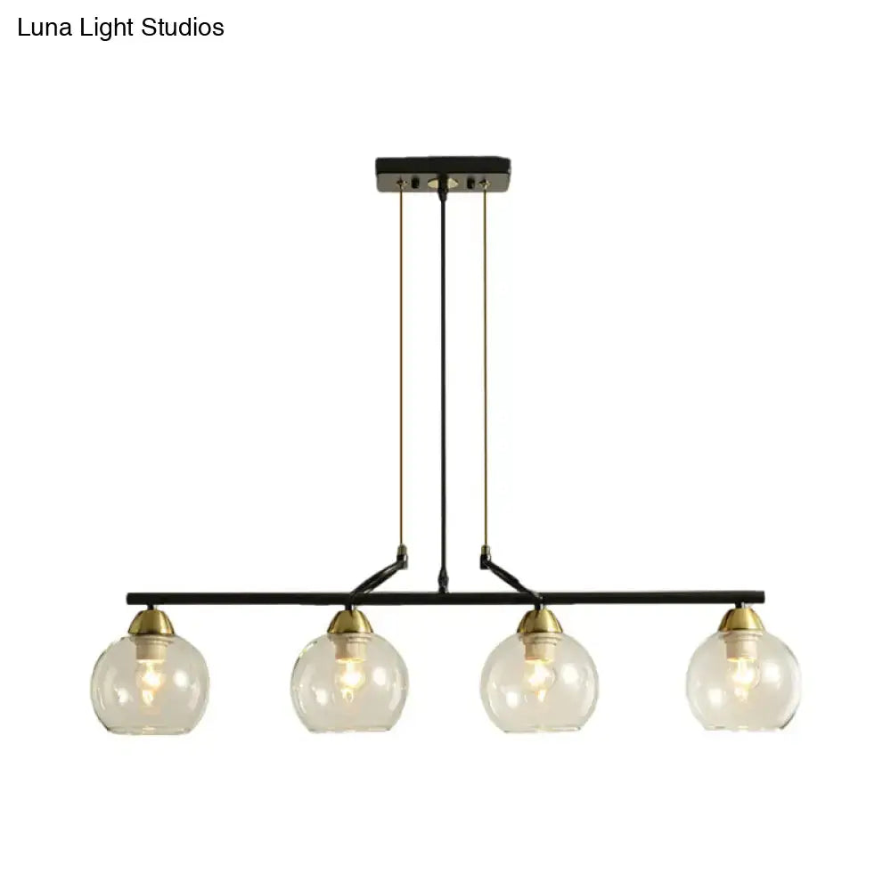 Black Prismatic Glass Pendant Light 3 or 4 Lights