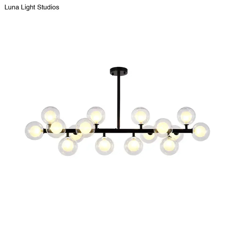 Black Glass Orb Chandelier