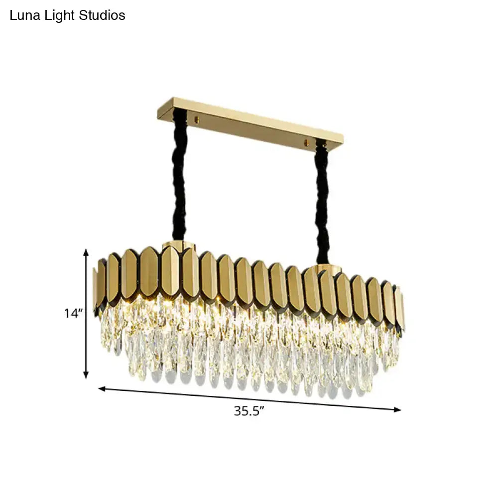 Gold Crystal Oval Island Light