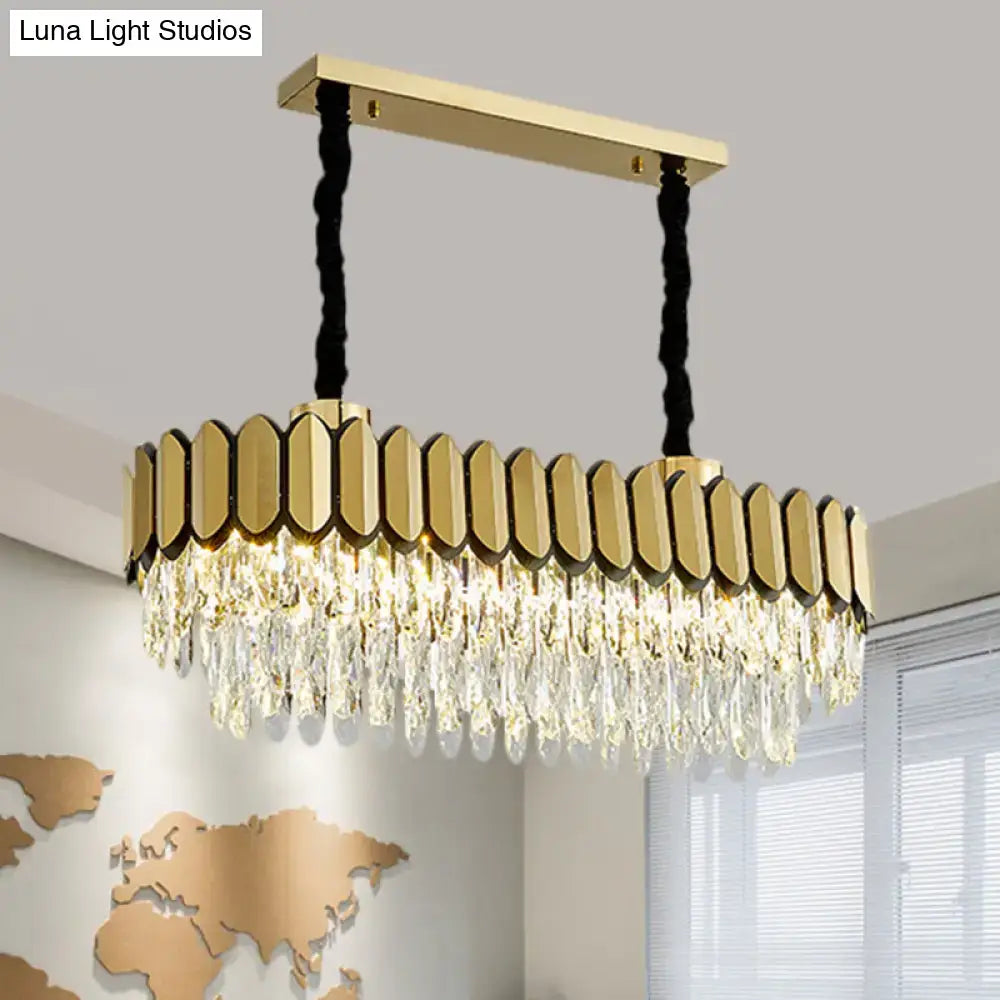 Gold Crystal Oval Island Light