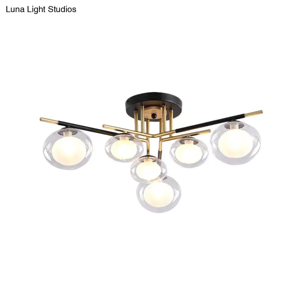 Gold Oval Glass Light