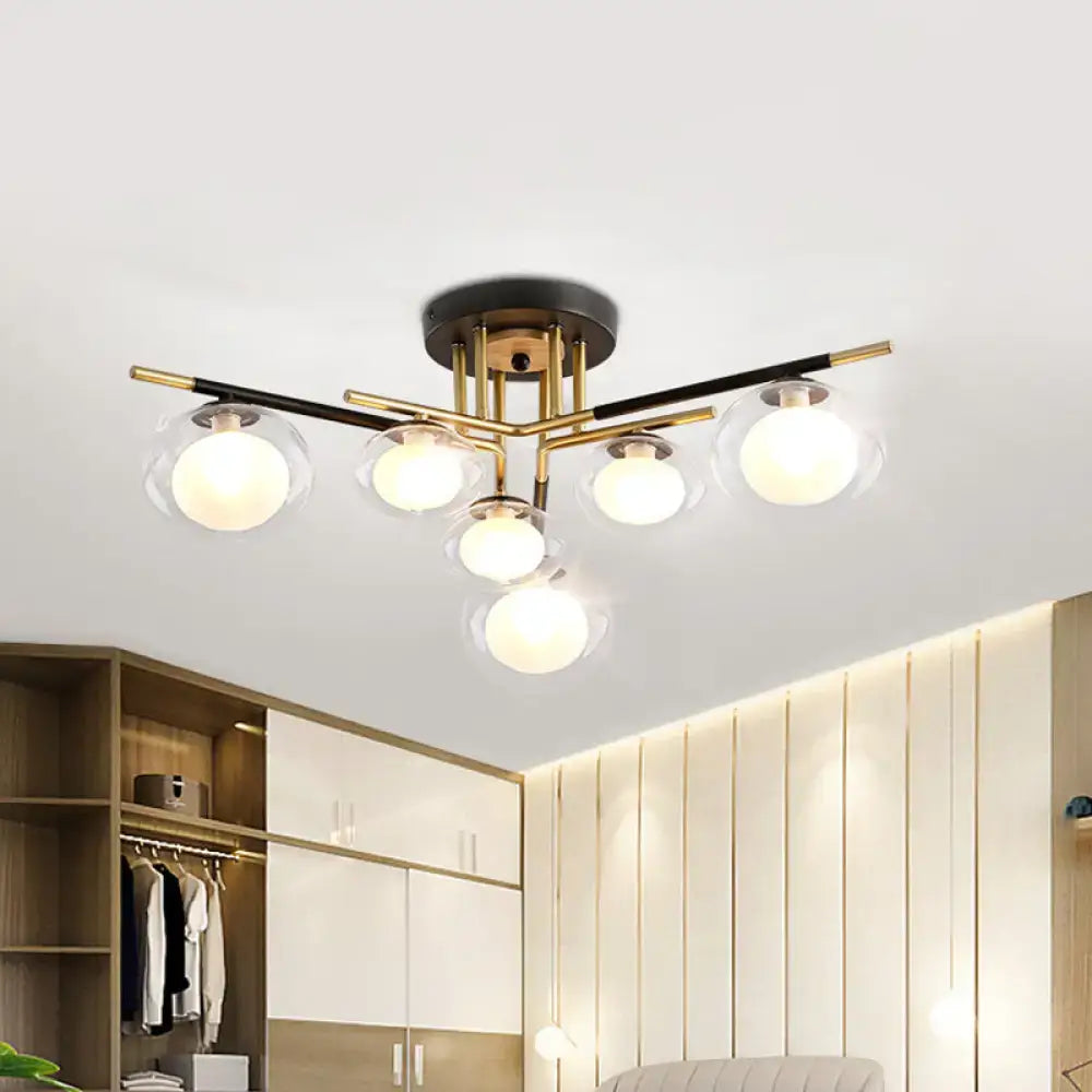 Gold Oval Glass Light