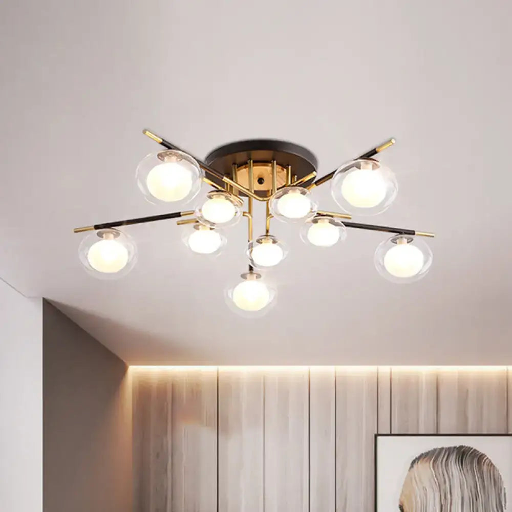 Gold Oval Glass Light