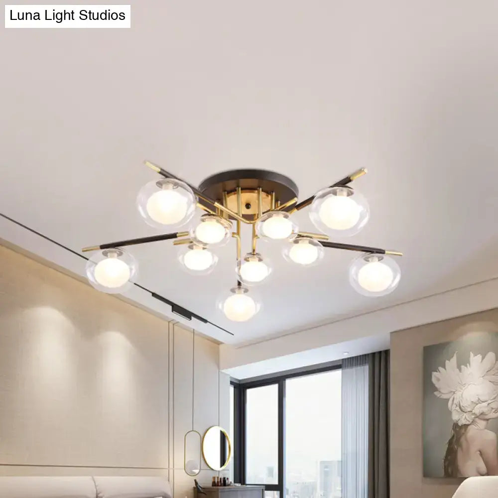 Gold Oval Glass Light