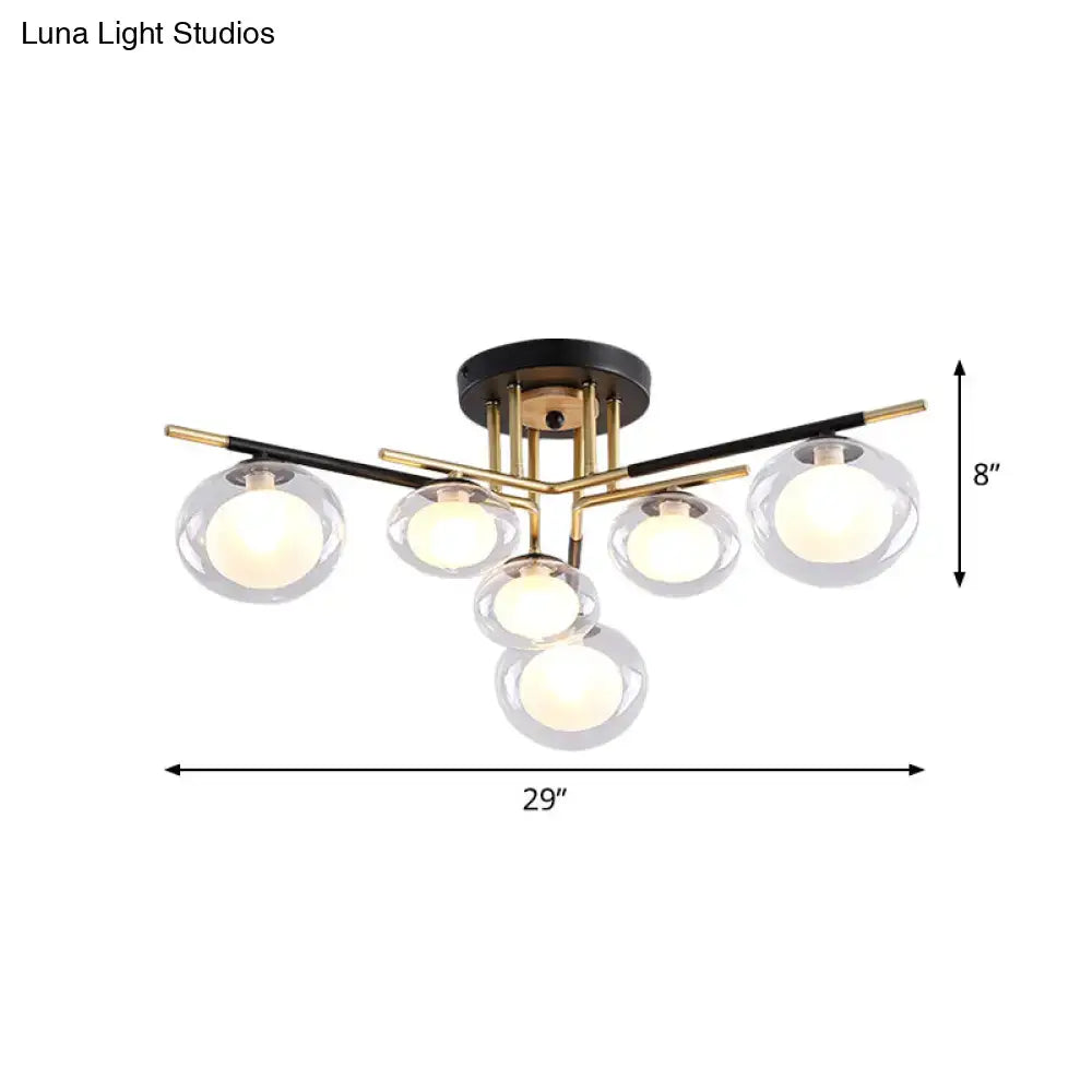 Gold Oval Glass Light
