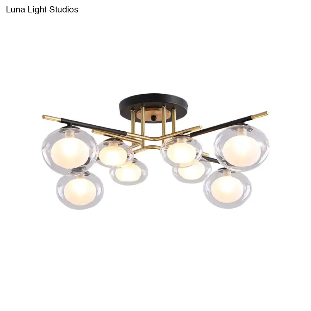 Gold Oval Glass Light