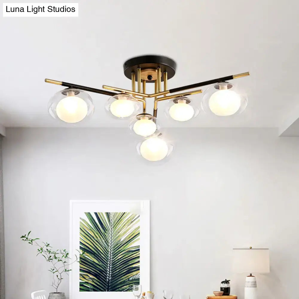 Gold Oval Glass Light