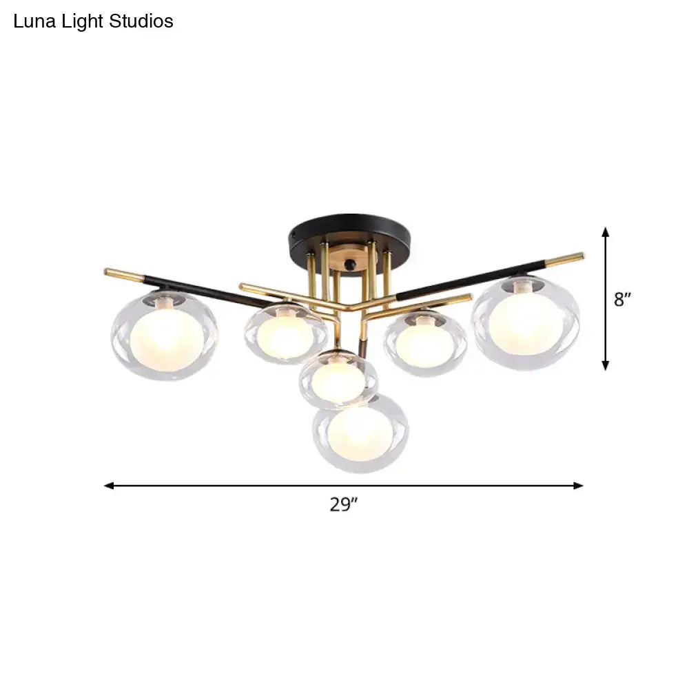 Gold Oval Glass Light