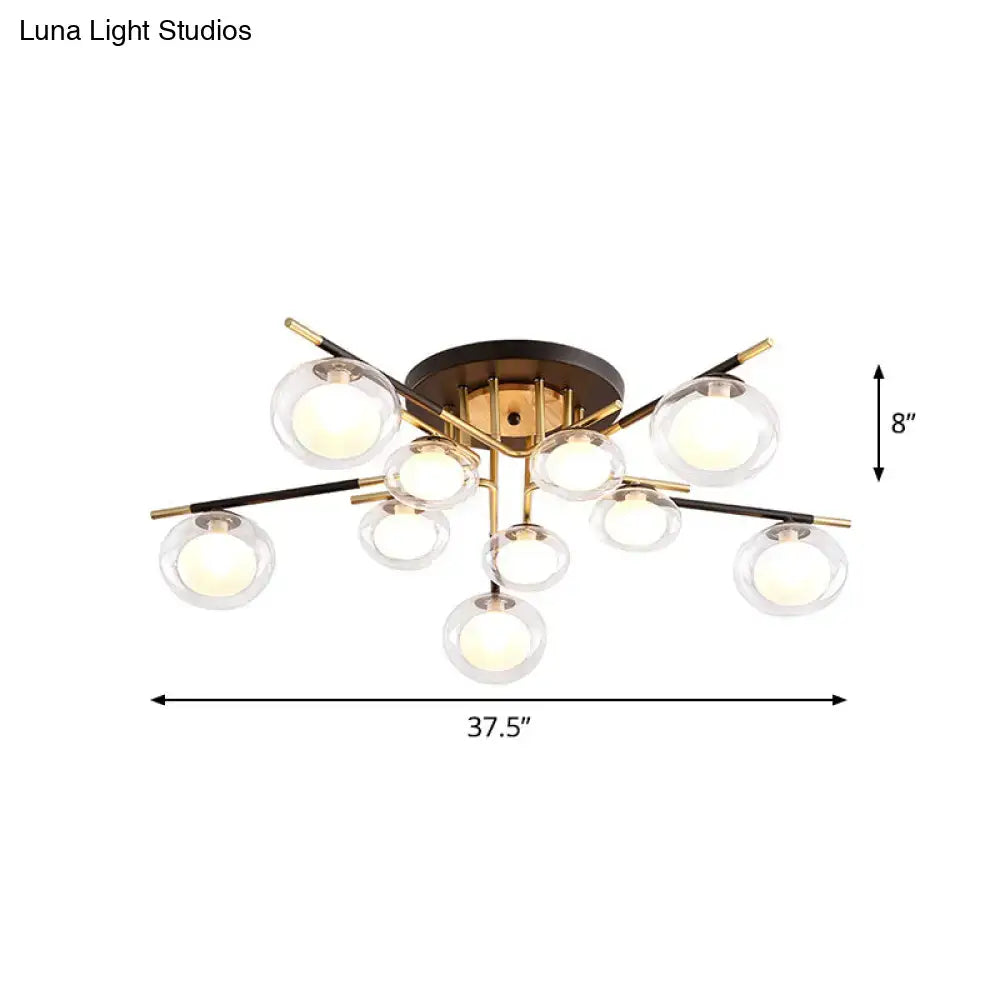 Gold Oval Glass Light