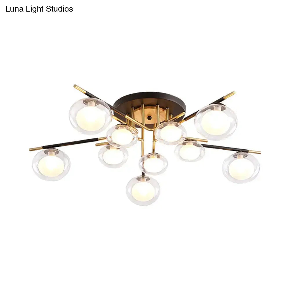 Gold Oval Glass Light