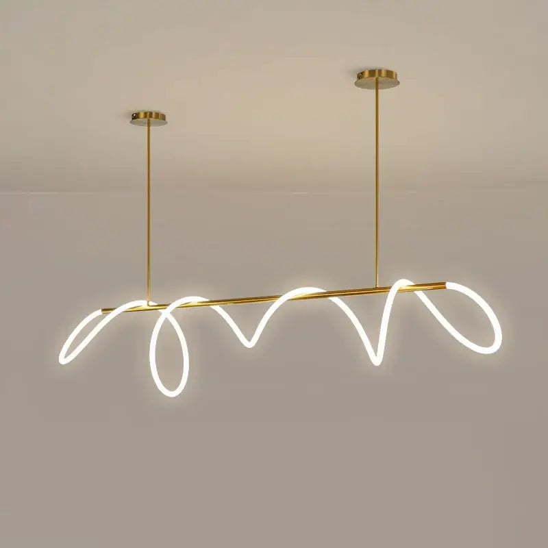 Gold Curved LED Chandelier 60-200cm