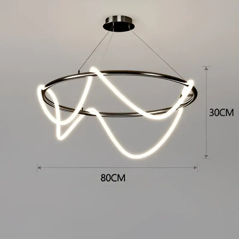 Gold Curved LED Chandelier 60-200cm
