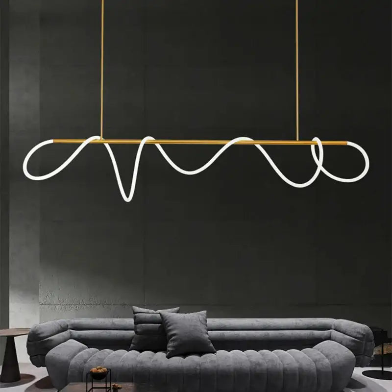 Gold Curved LED Chandelier 60-200cm