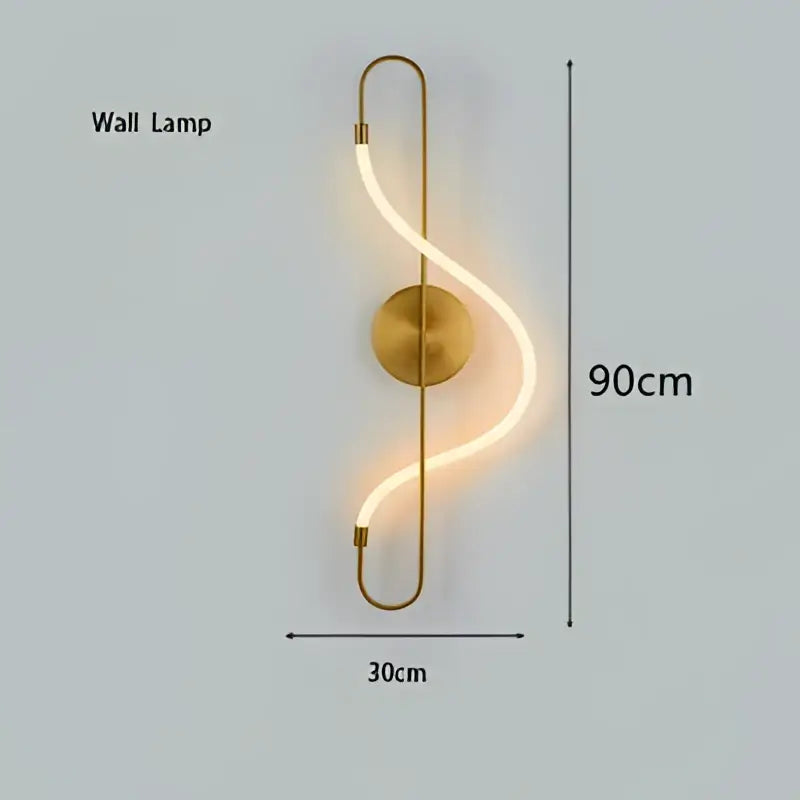 Gold Curved LED Chandelier 60-200cm