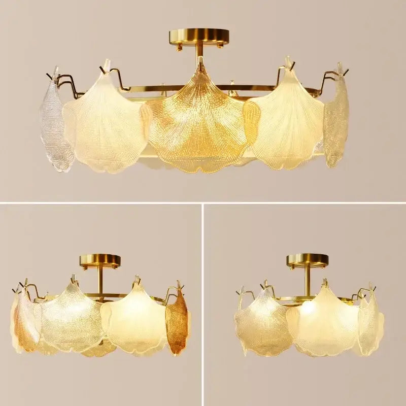 Gold Leaf LED Chandelier