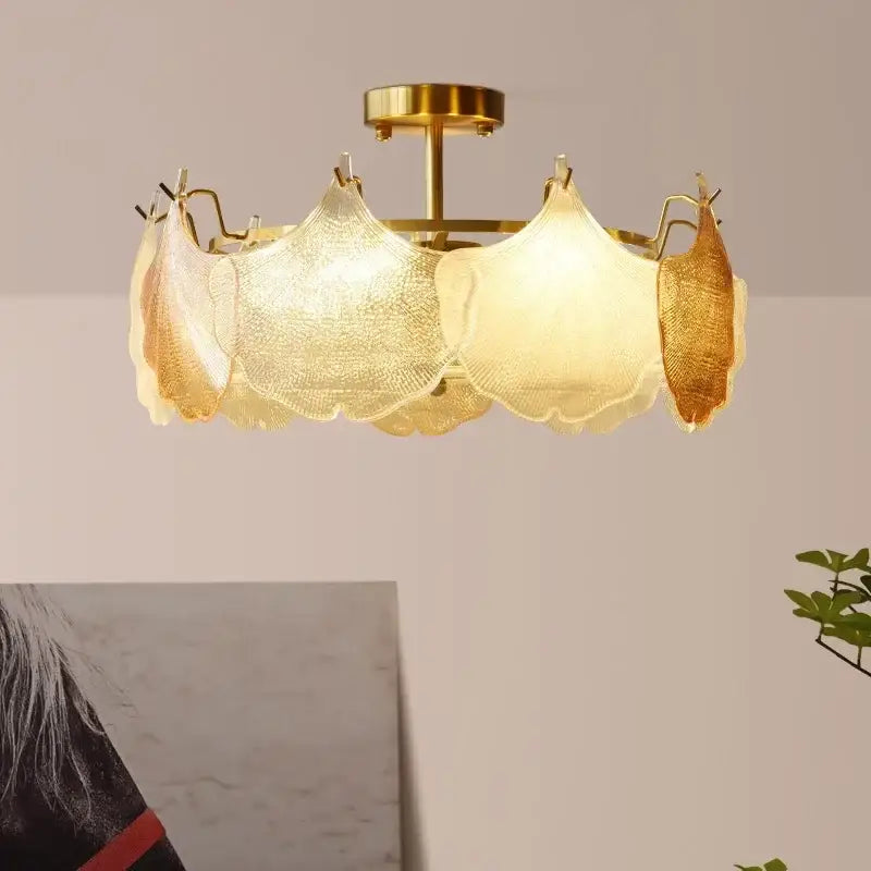 Gold Leaf LED Chandelier