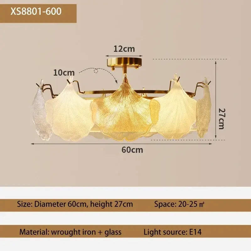 Gold Leaf LED Chandelier