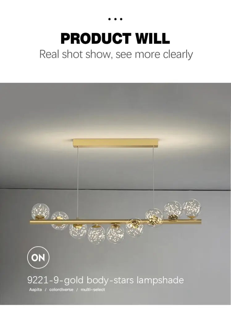 Gold Glass Ceiling Chandelier