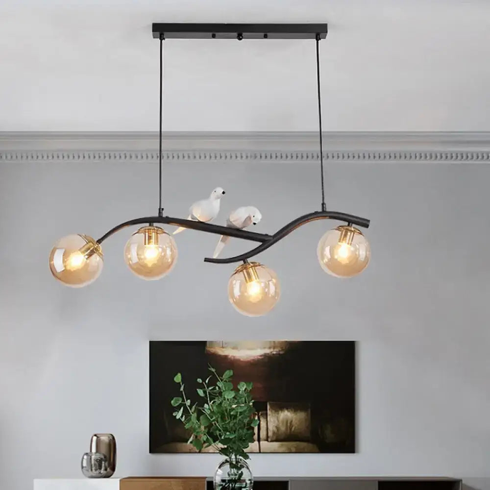 Gold Black Pendant Light Cognac Smoke Grey Glass