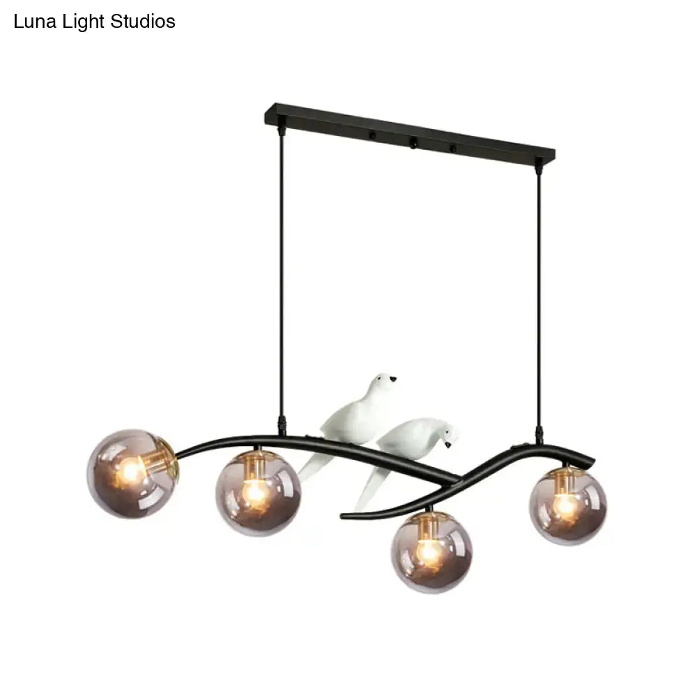 Gold Black Pendant Light Cognac Smoke Grey Glass