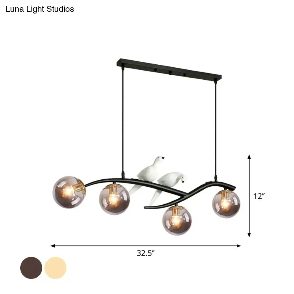 Gold Black Pendant Light Cognac Smoke Grey Glass