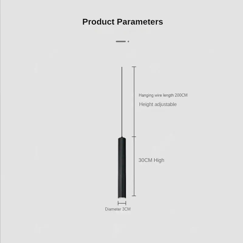 Black Nordic Cylinder Pendant Light Double-Head