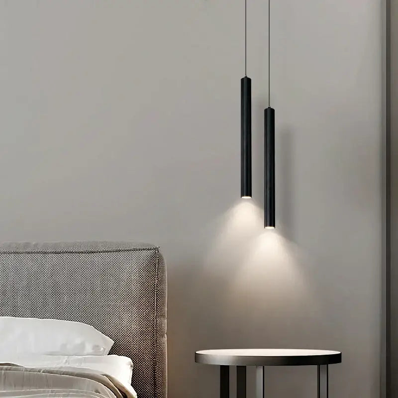 Black Nordic Cylinder Pendant Light Double-Head