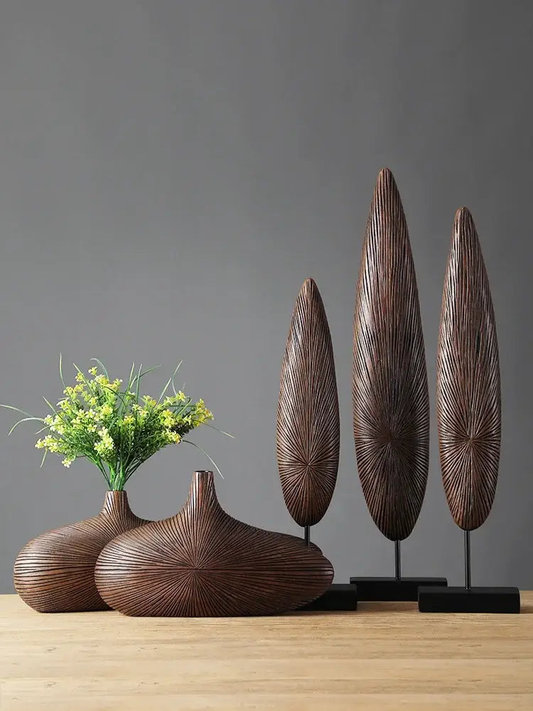 Light Brown Resin Vase