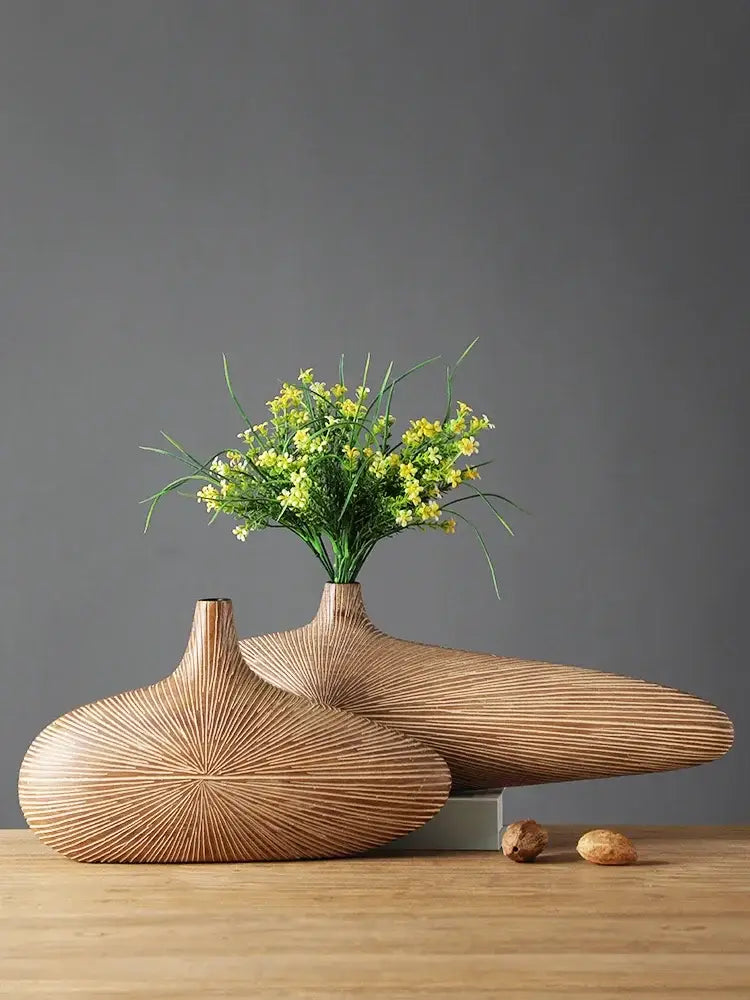 Light Brown Resin Vase