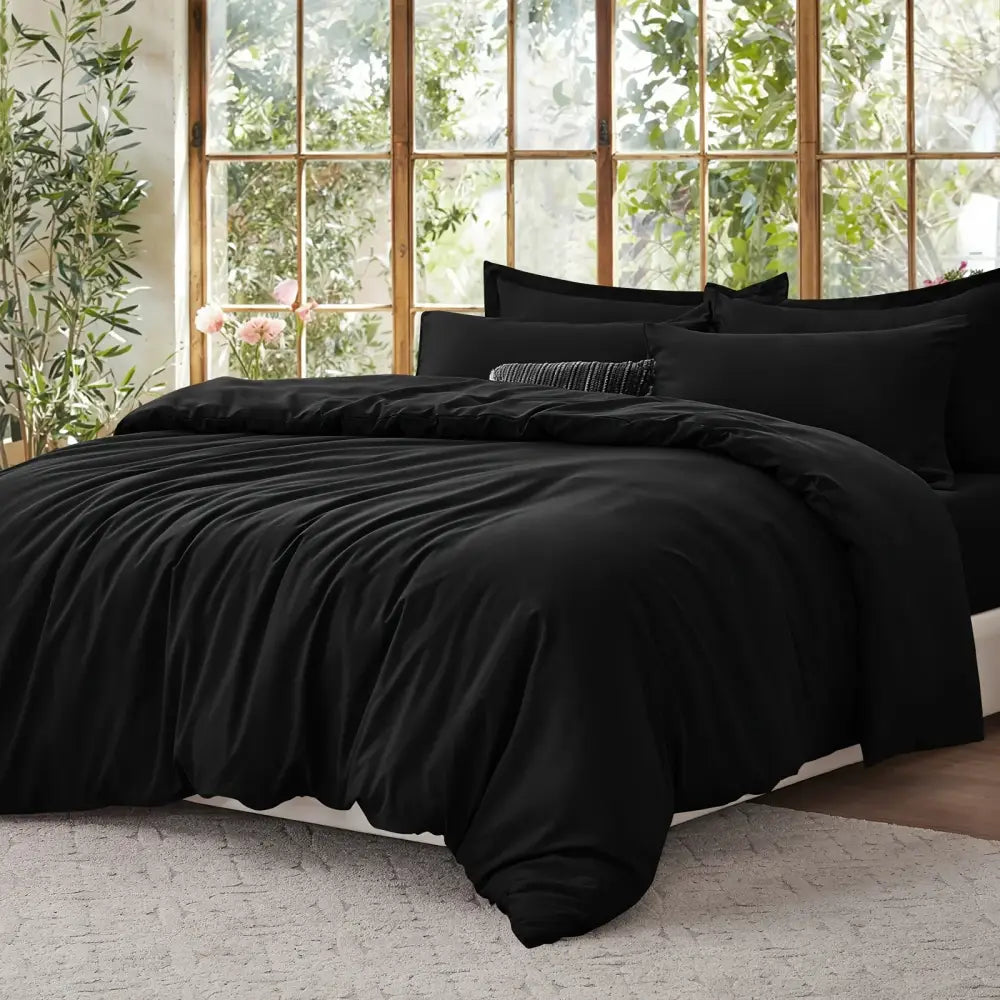 Black Satin Duvet Set