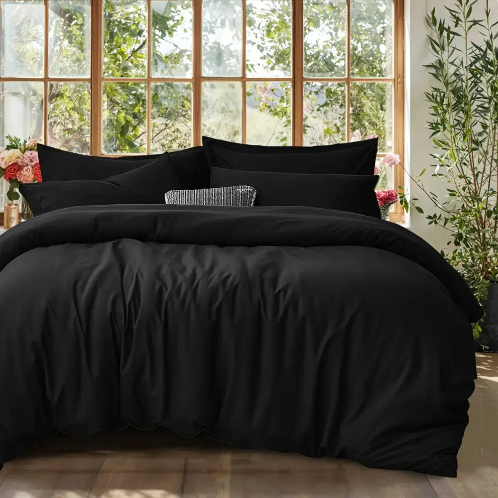Black Satin Duvet Set