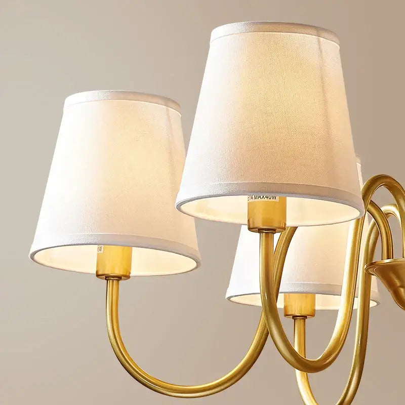 Copper Fabric Shade 10-Head Chandelier