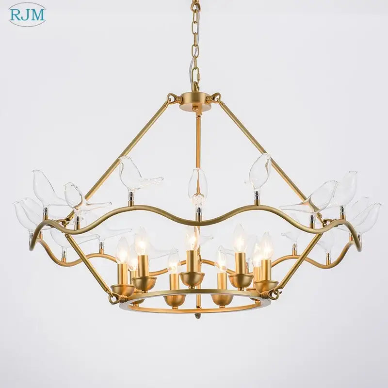 Copper Bird Chandelier for Dining and Social Areas