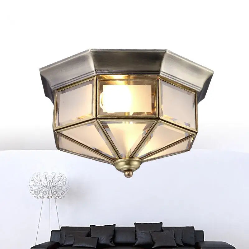Brass Octagonal Ceiling Lamp