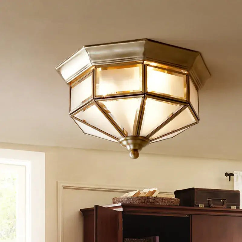 Brass Octagonal Ceiling Lamp