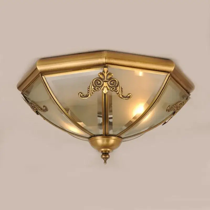 Brass Scrollwork Ceiling Light