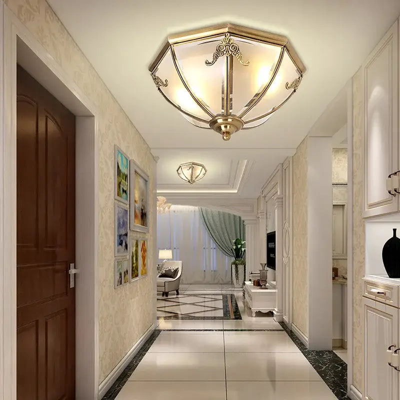 Brass Scrollwork Ceiling Light