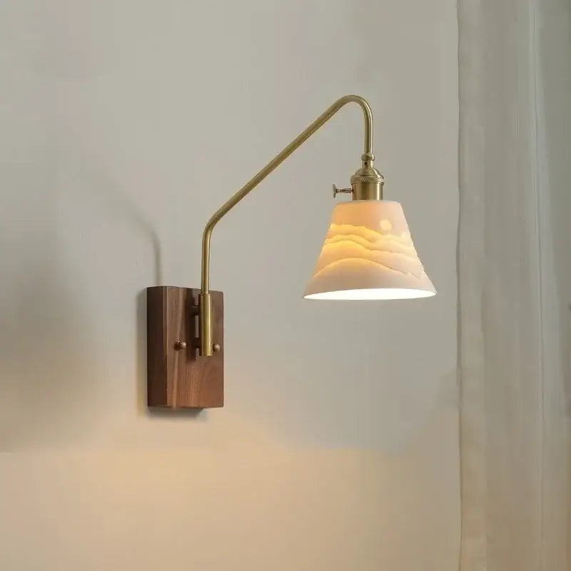 Copper Ceramic Wall Lamp with LED Lighting