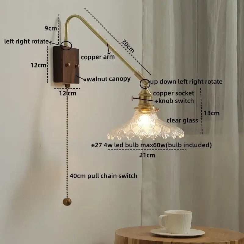 Copper Ceramic Wall Lamp with LED Lighting
