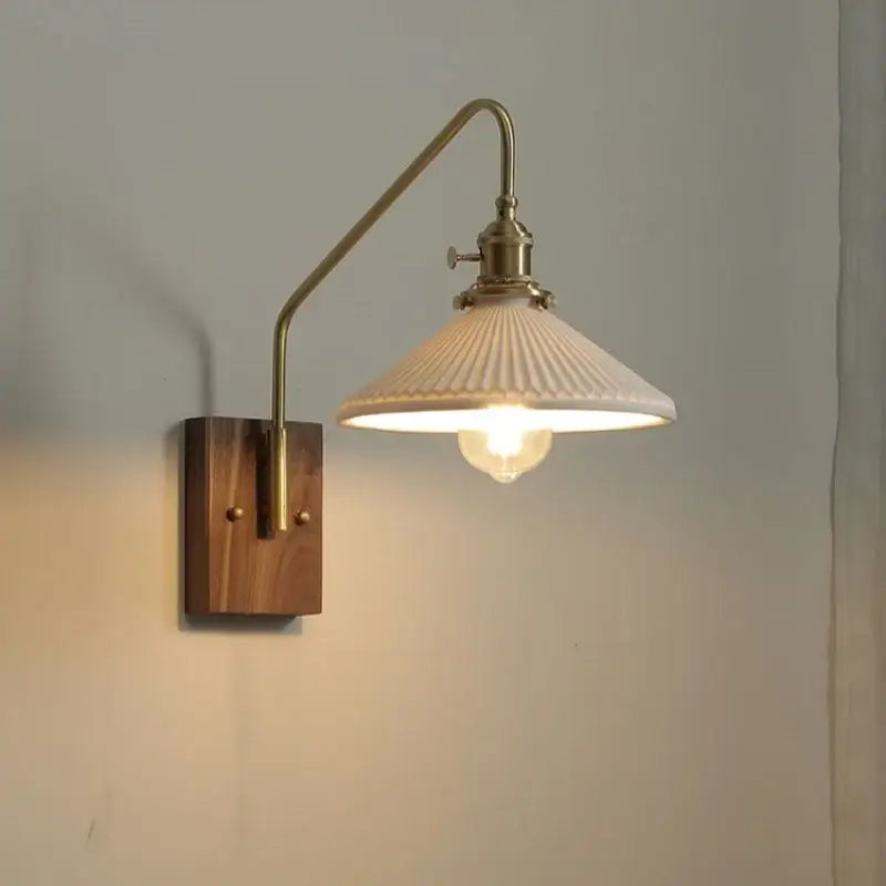 Copper Ceramic Wall Lamp with LED Lighting