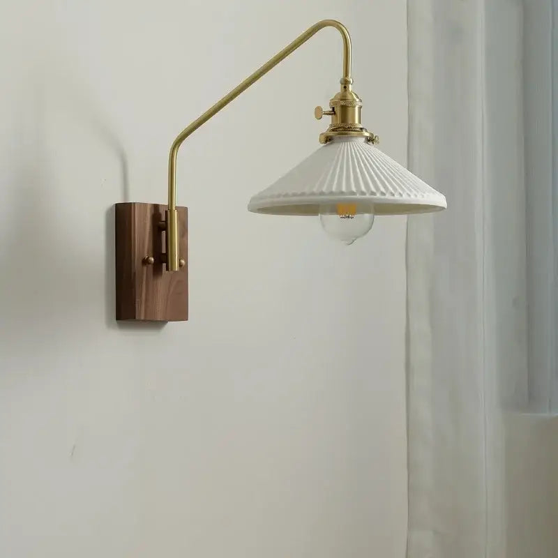 Copper Ceramic Wall Lamp with LED Lighting