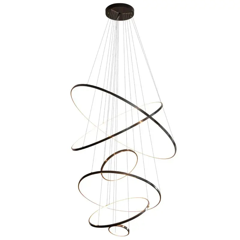 Copper Circle Chandelier Light