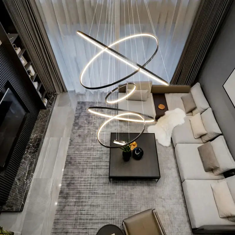 Copper Circle Chandelier Light