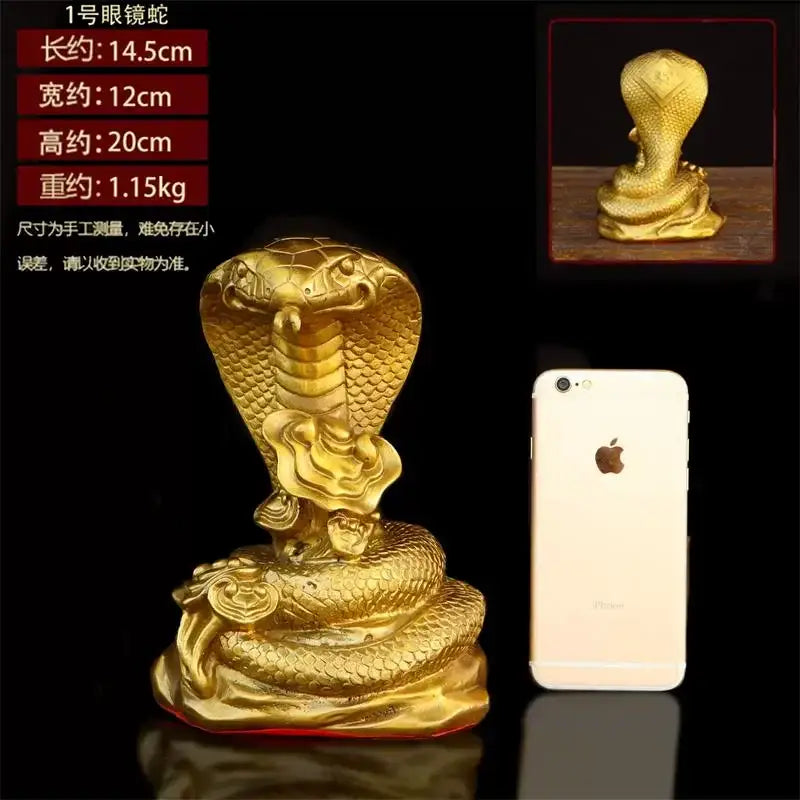 Copper Cobra Zodiac Statue