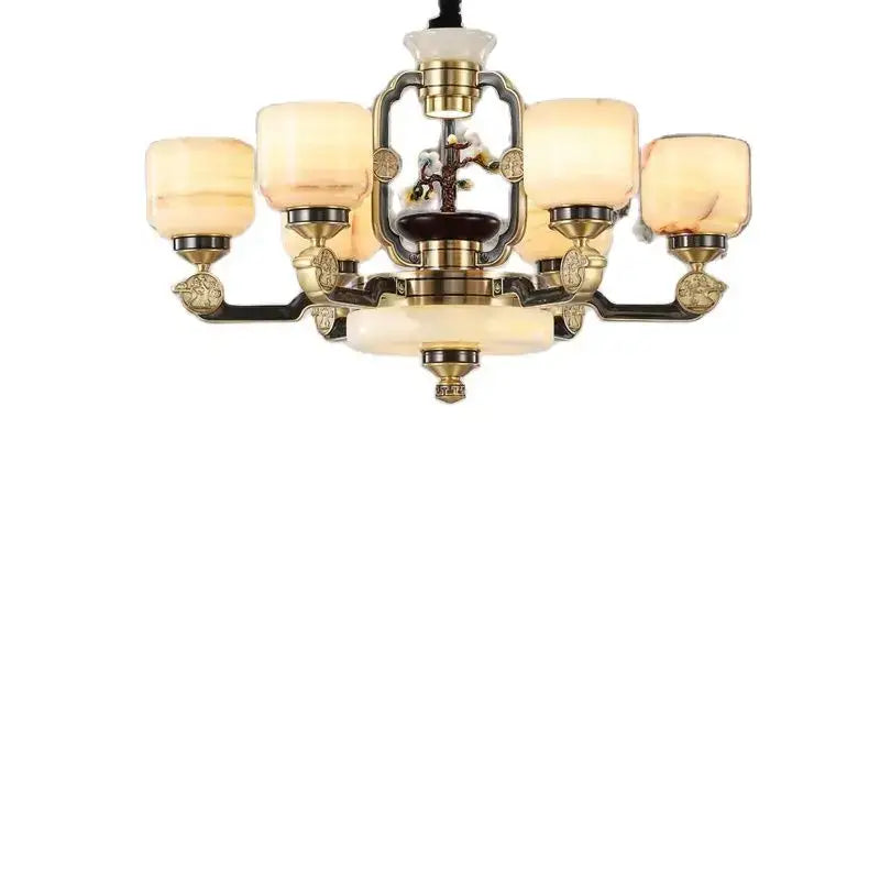 Copper Jade Branch Chandelier