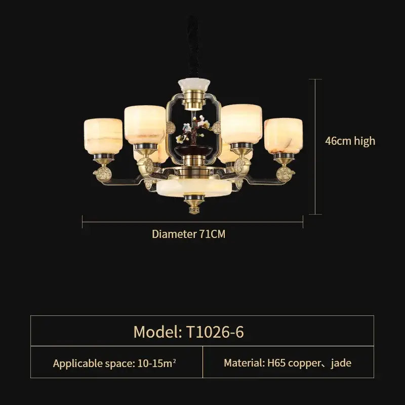 Copper Jade Branch Chandelier