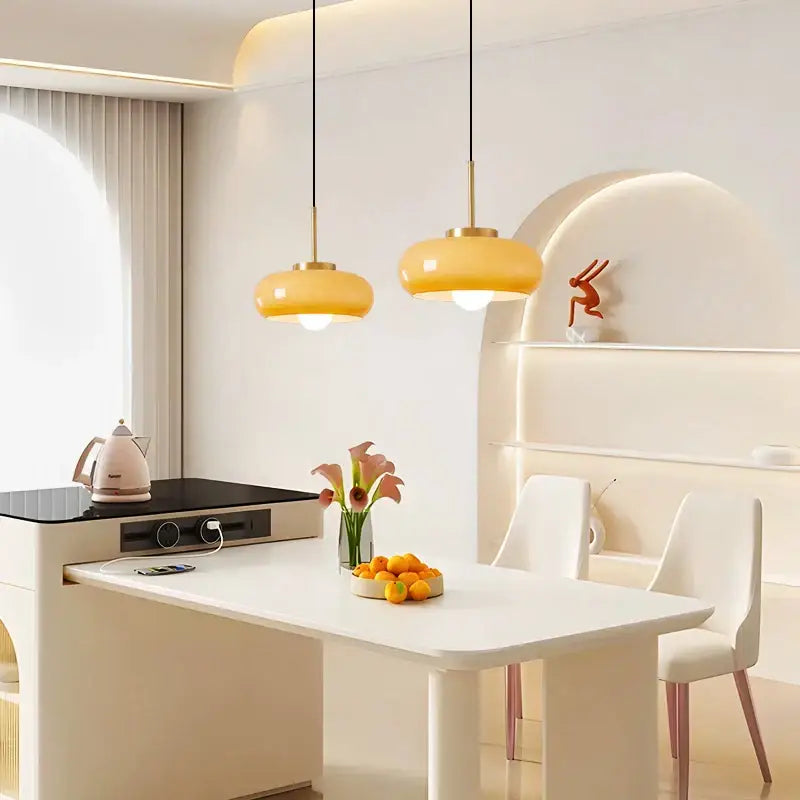 Amber Copper Pendant Light