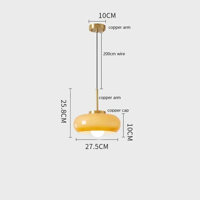 Amber Copper Pendant Light