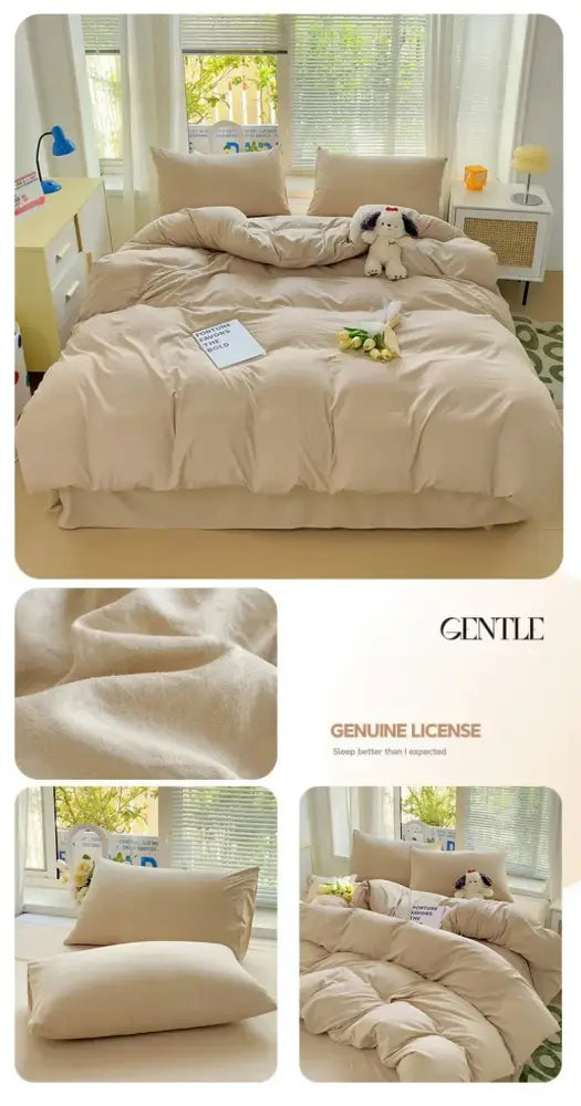 Cream Cotton Bedding Set